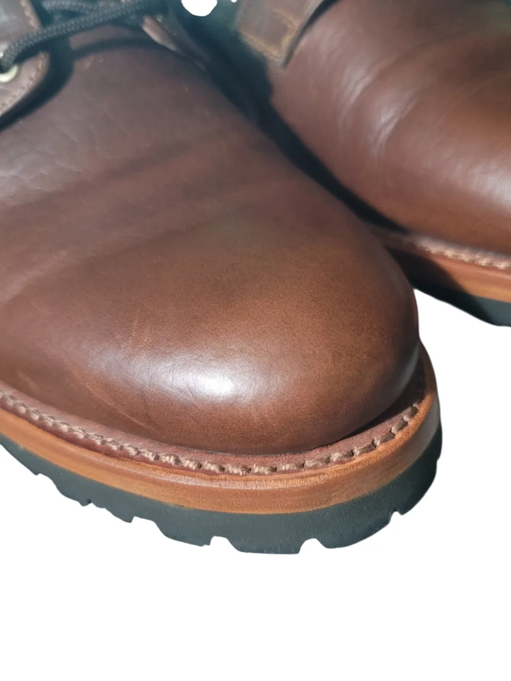 Trask Men's 12 M Leather Plain Toe Derby Oxford Shoes Vibram Lug Sole PRISTINE